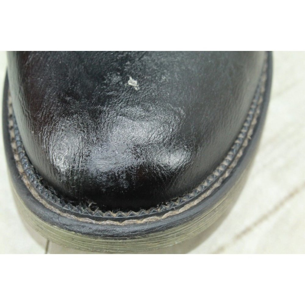 Relife Black Leather Side Zip Pull-on Casual Ankle Booties Size 7 - Picture 7 of 10